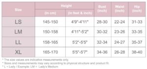 Bourdance guide des tailles femme